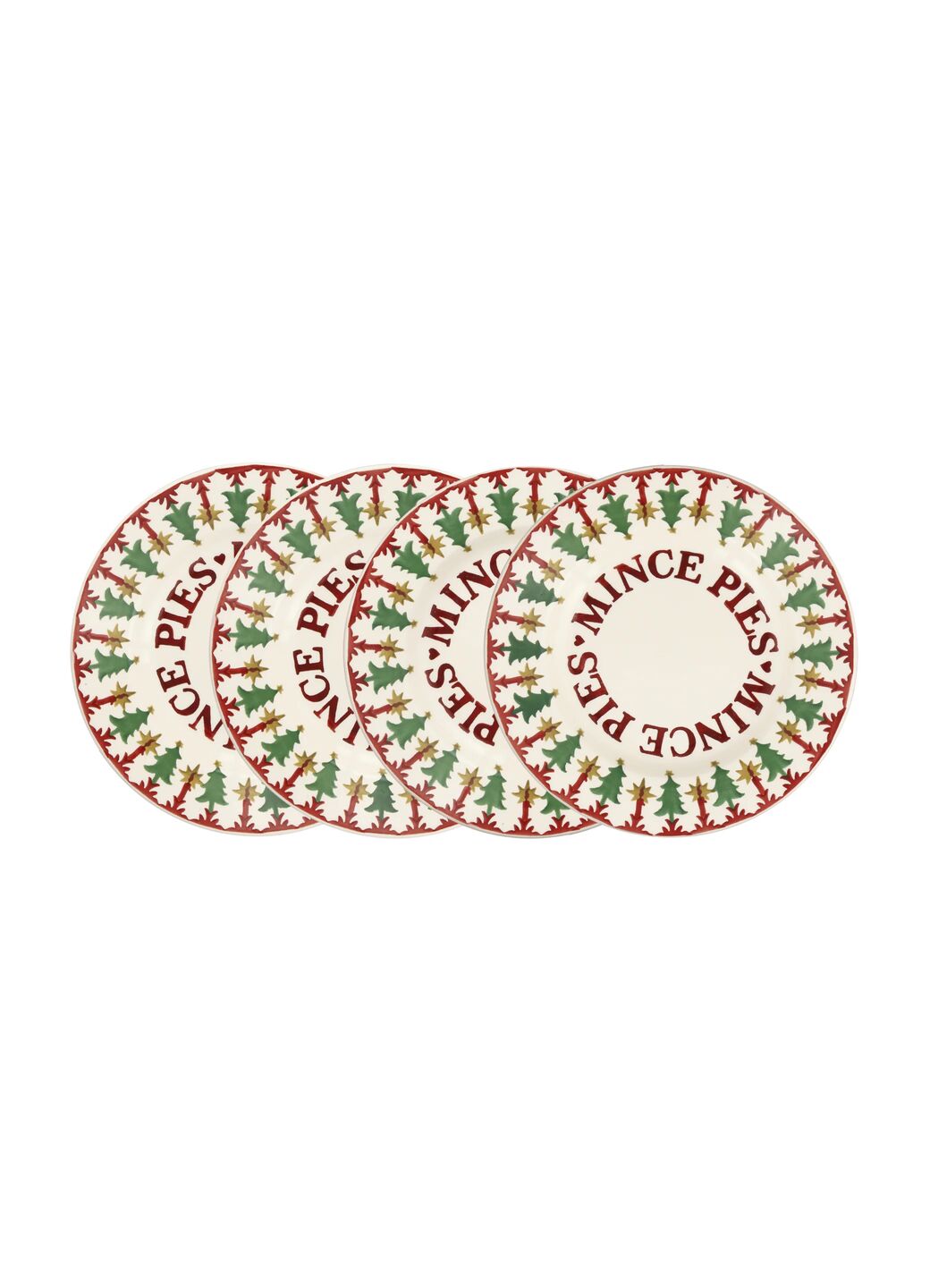 Christmas Joy Medium Dinner Plate, 8.5 Inch - Set of 4