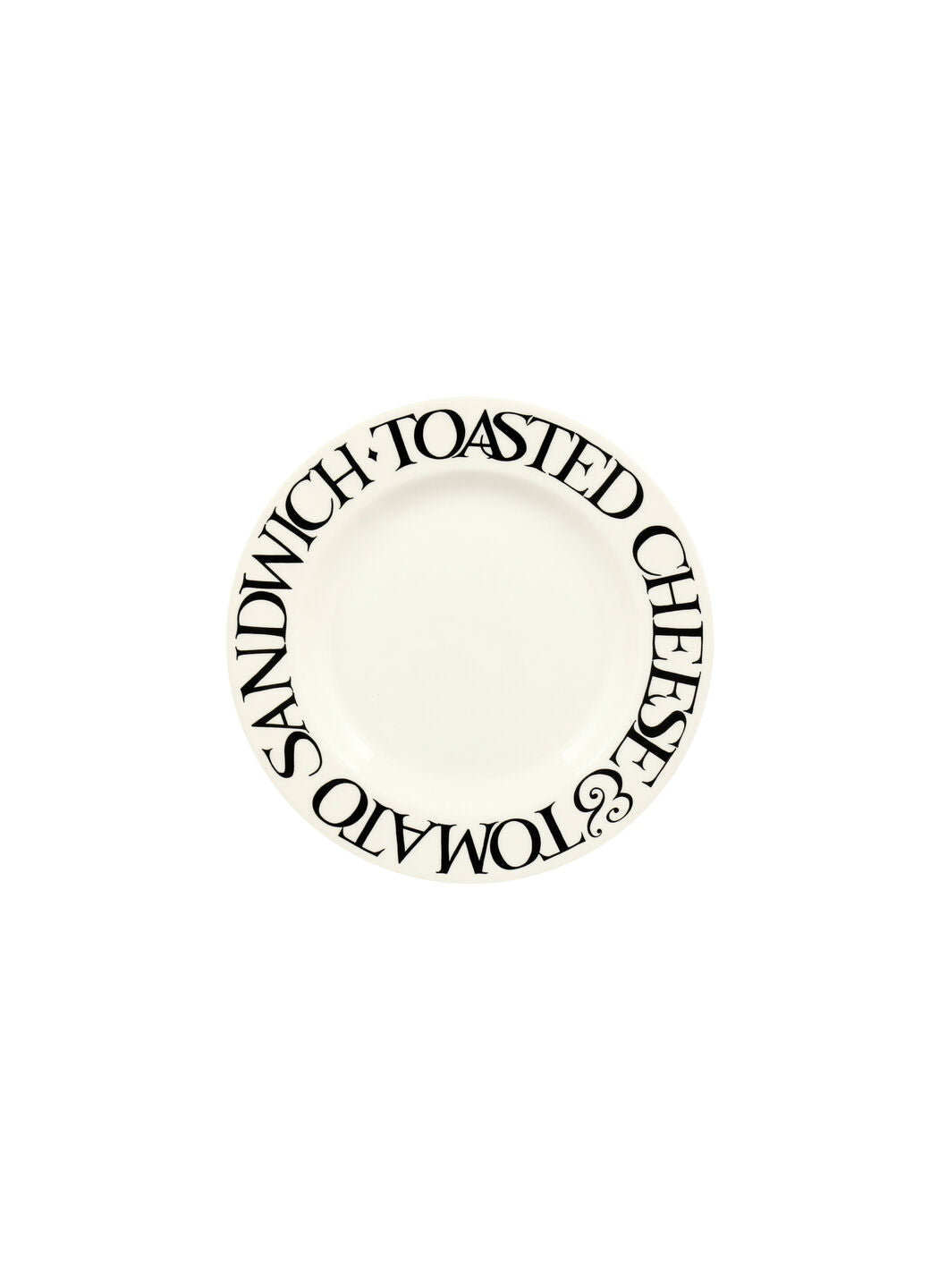 Seconds Black Toast Cheese & Tomato Small Side Plate, 6.5 Inch
