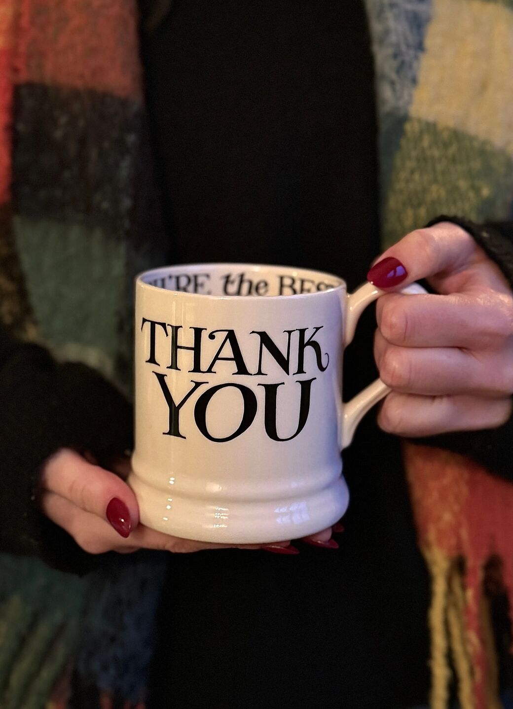 Black Toast Thank You 1/2 Pint Mug