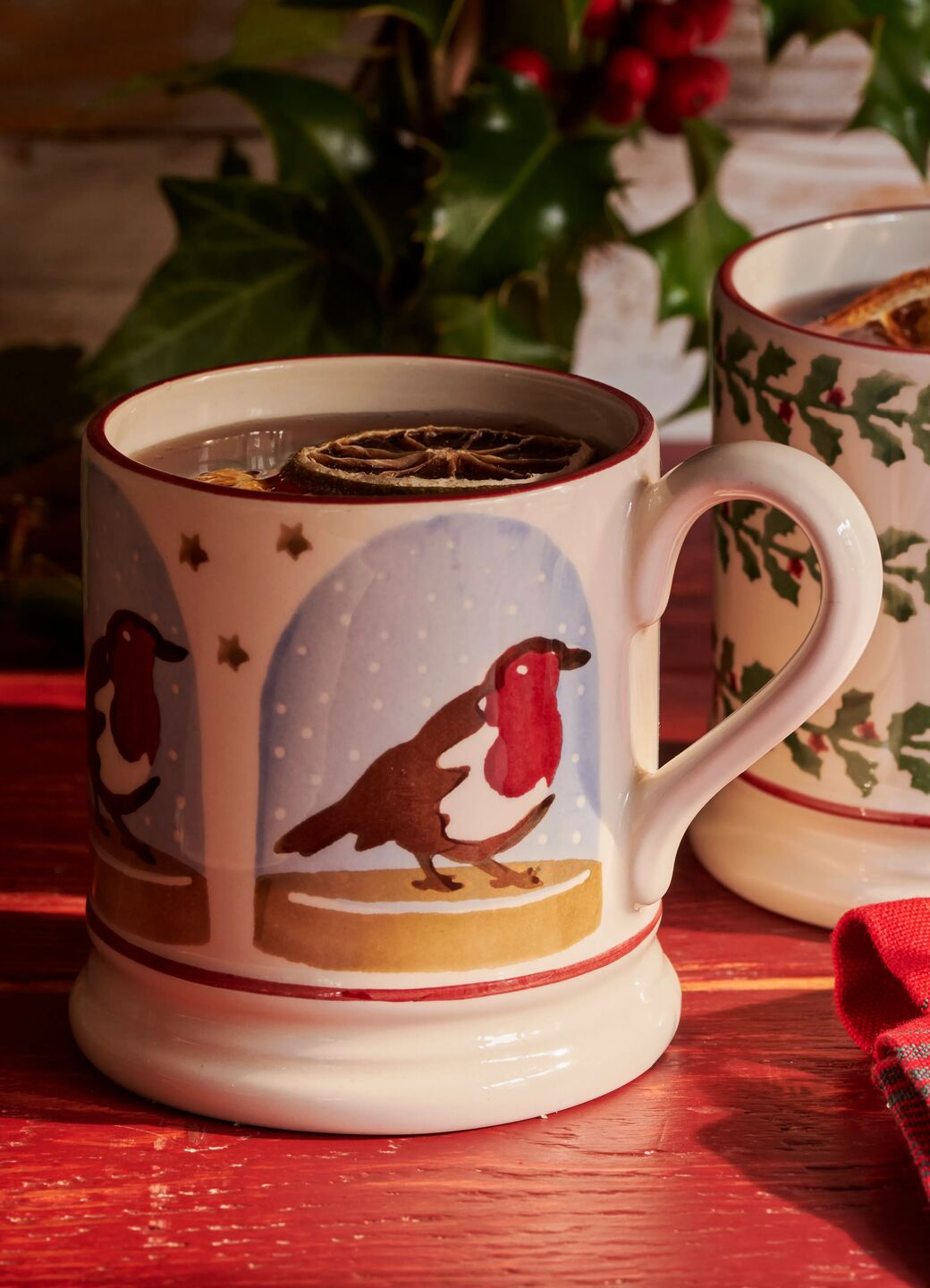 Robin Snow Globe 1/2 Pint Mug