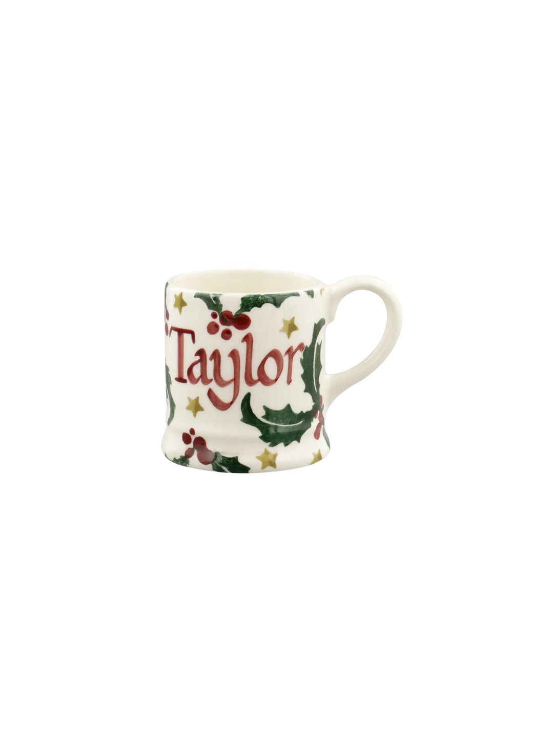 Personalised Christmas Holly With Star Tiny Mug