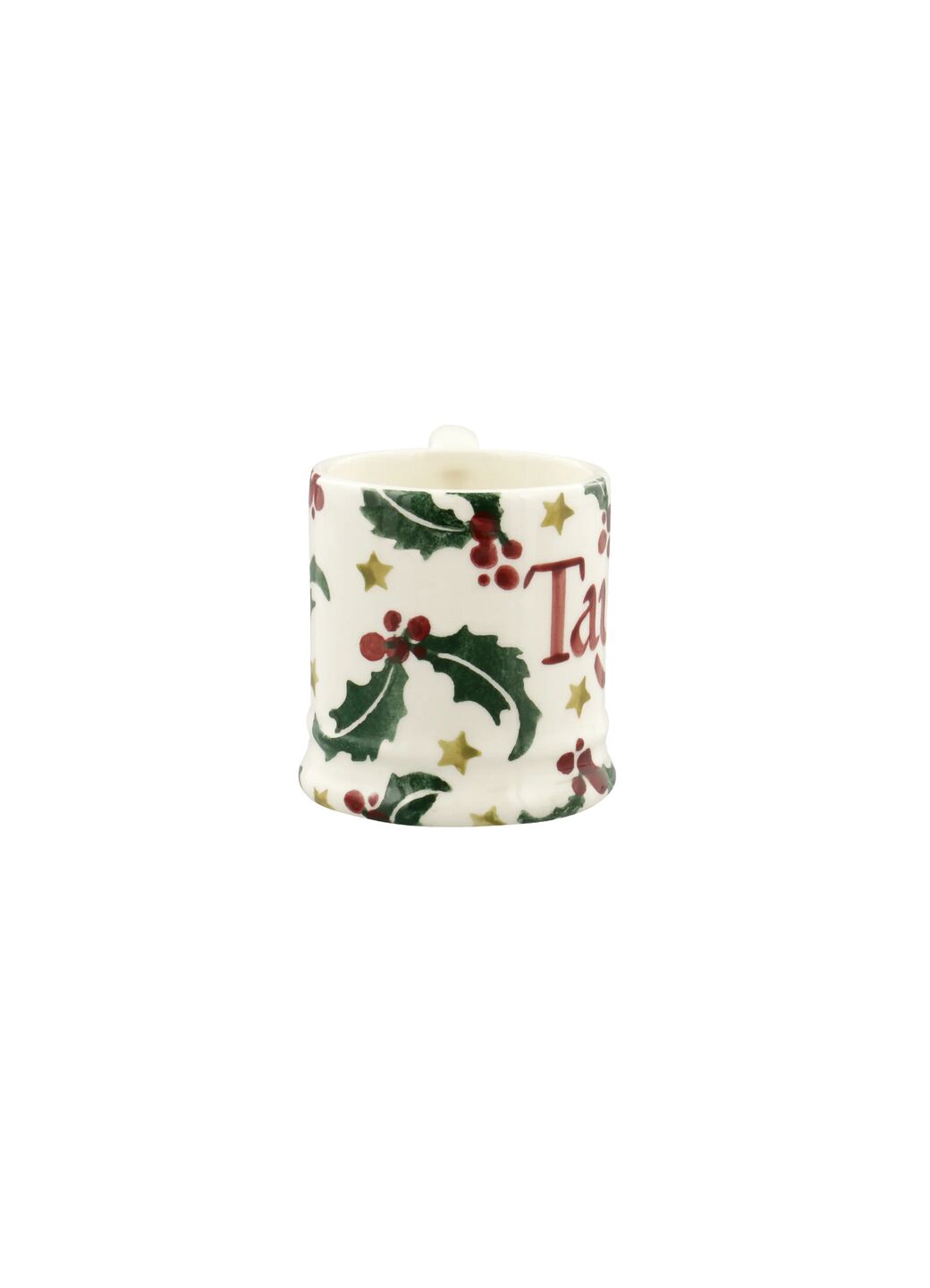 Personalised Christmas Holly With Star Tiny Mug