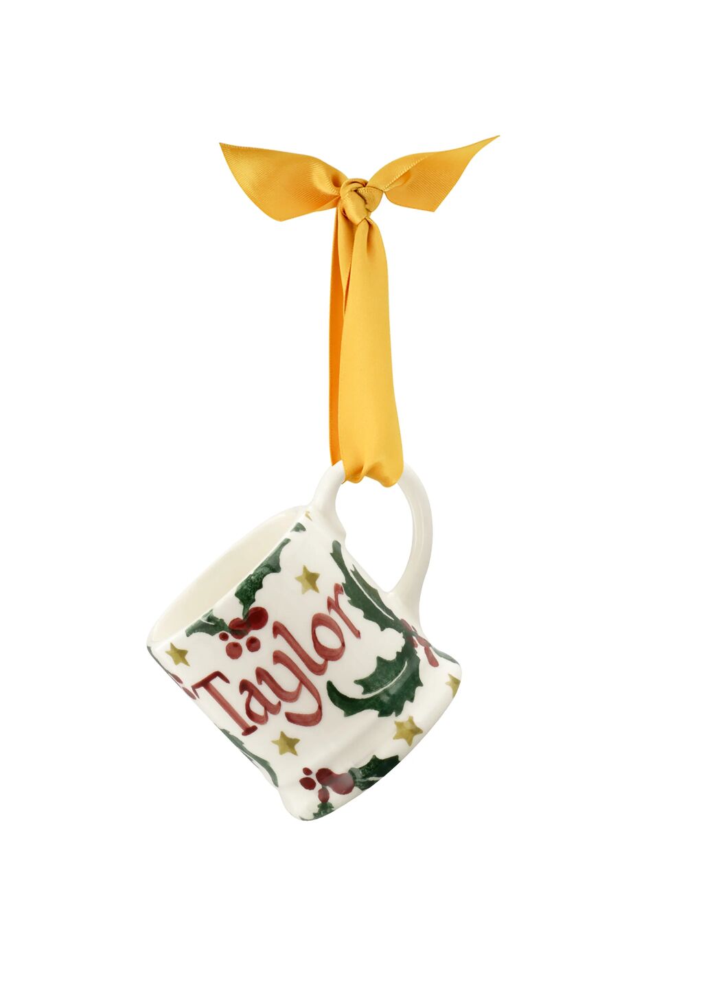 Personalised Christmas Holly With Star Tiny Mug