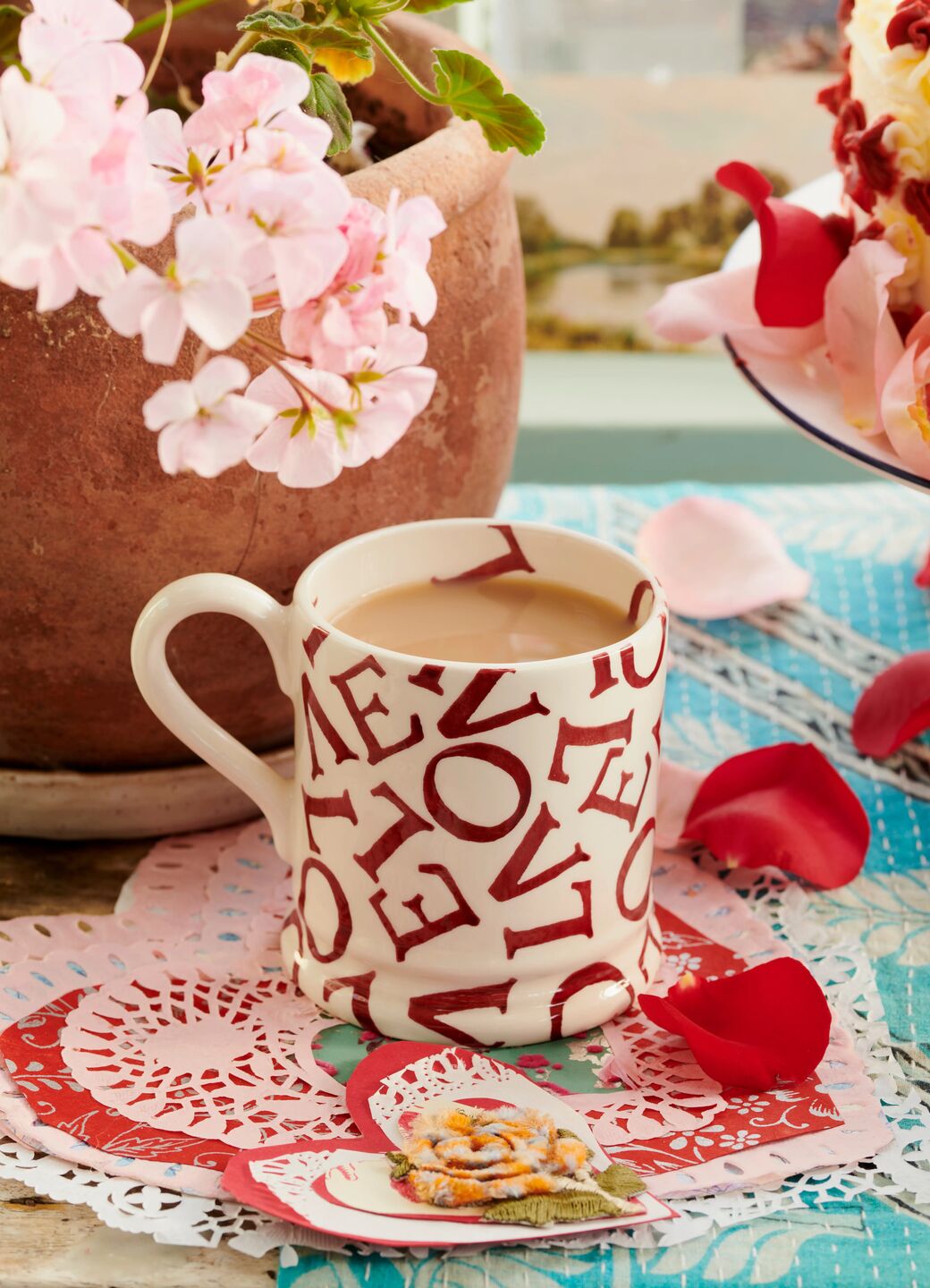 Seconds L.O.V.E  Polka Red 1/2 Pint Mug