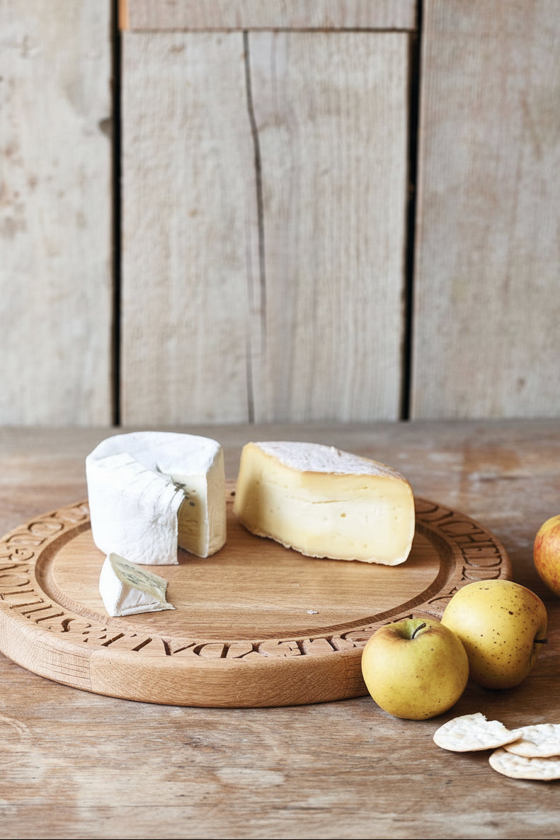 Black Toast Round Wooden Cheese Board