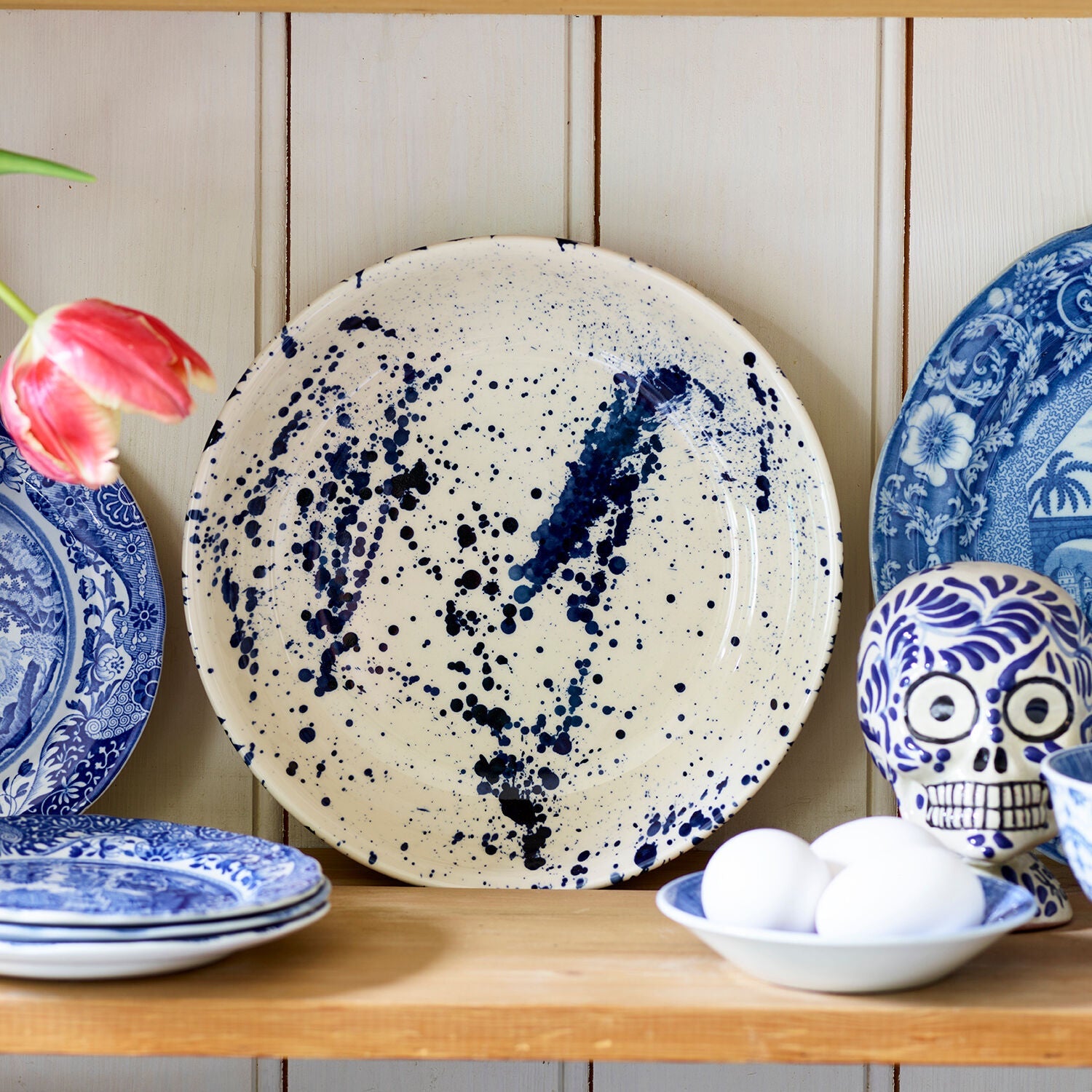 Seconds Blue Splatter Medium Pasta Bowl Emma Bridgewater UK