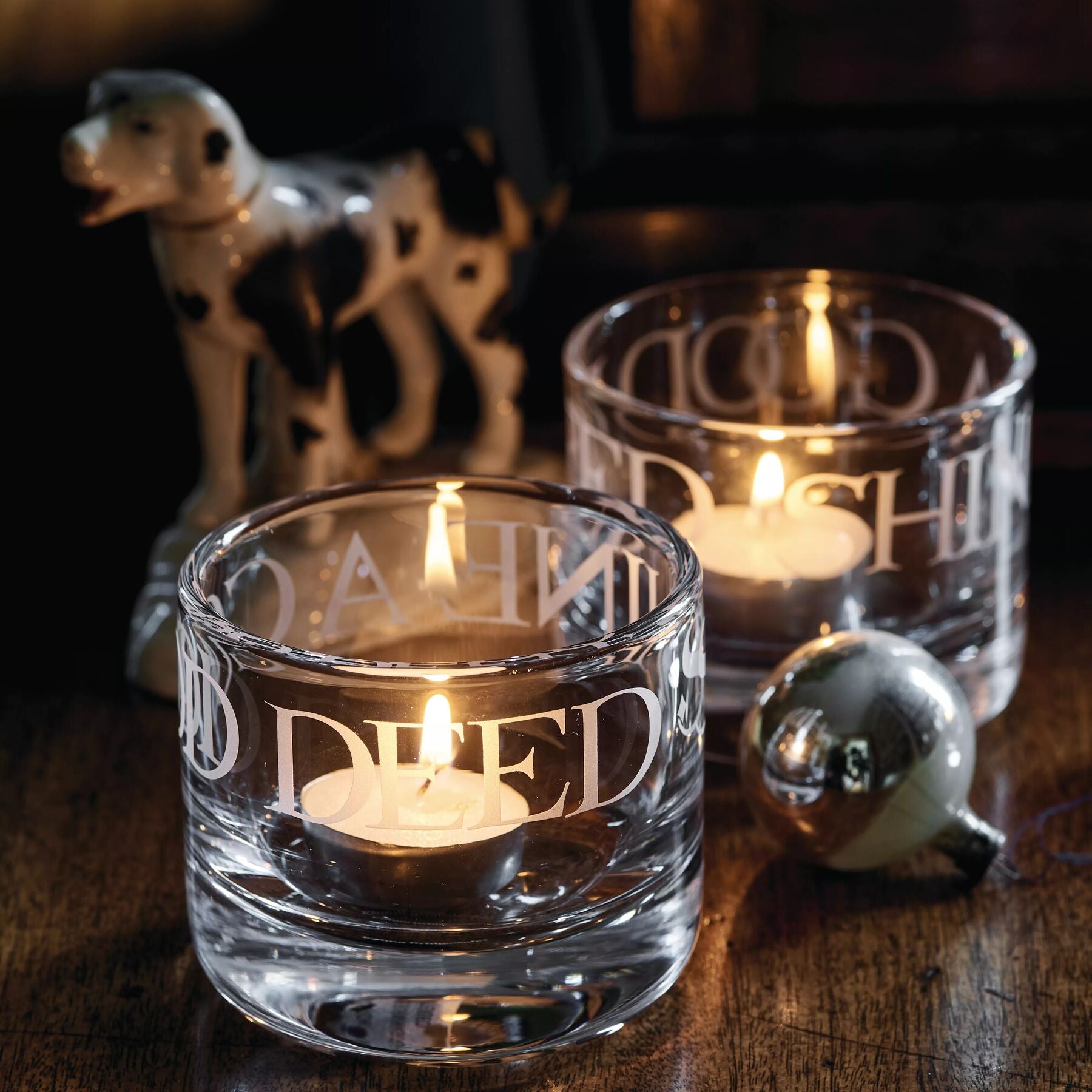 Black Toast Small Glass Votive Candle Emma Bridgewater UK