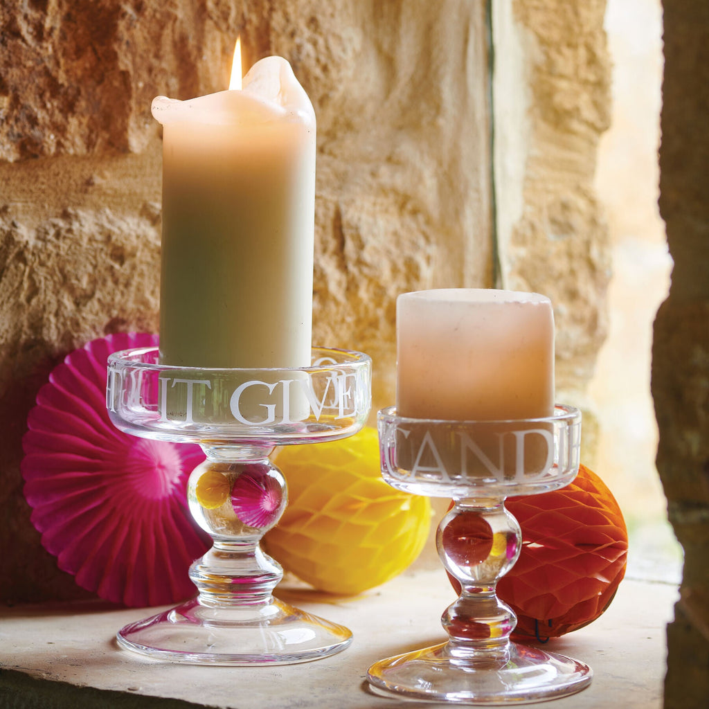 Black Toast Medium Glass Candle Holder Emma Bridgewater UK