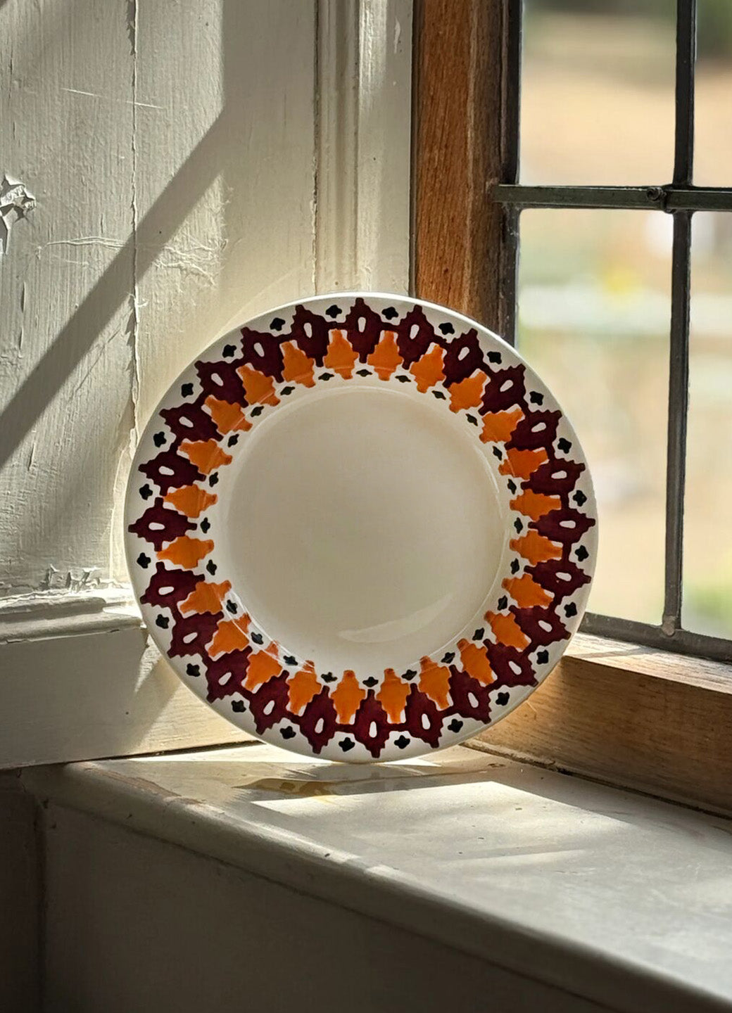 Orange Knit Medium Dinner Plate, 8.5 Inch
