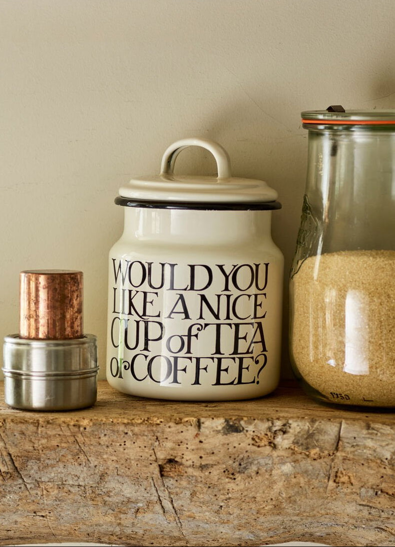 Black Toast Enamel Medium Storage Pot