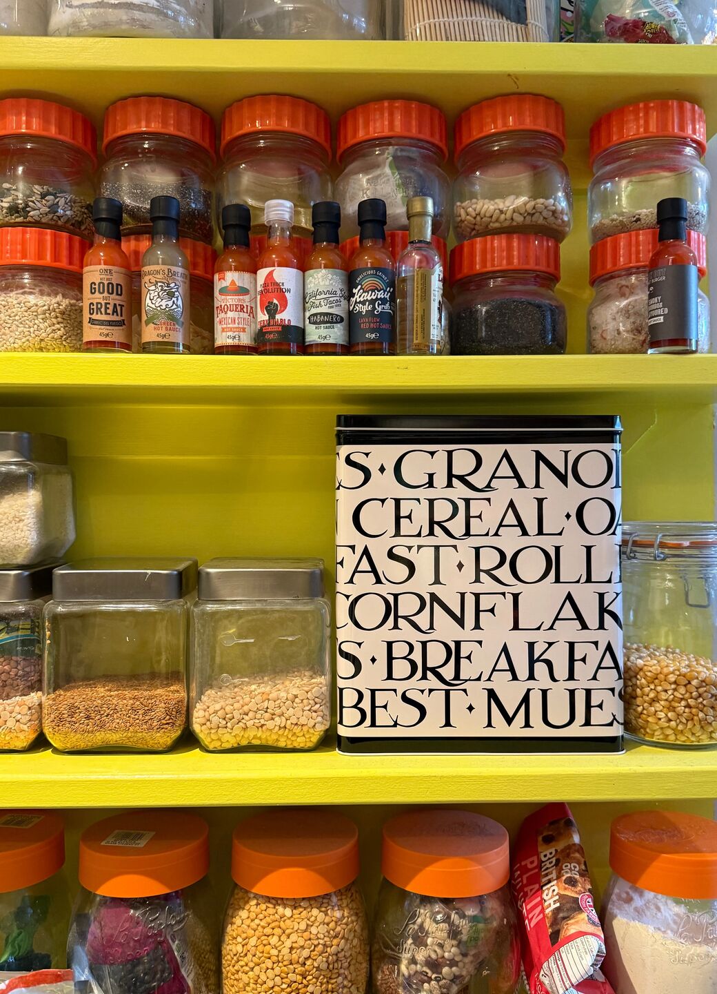 Black Toast Tin Cereal Container