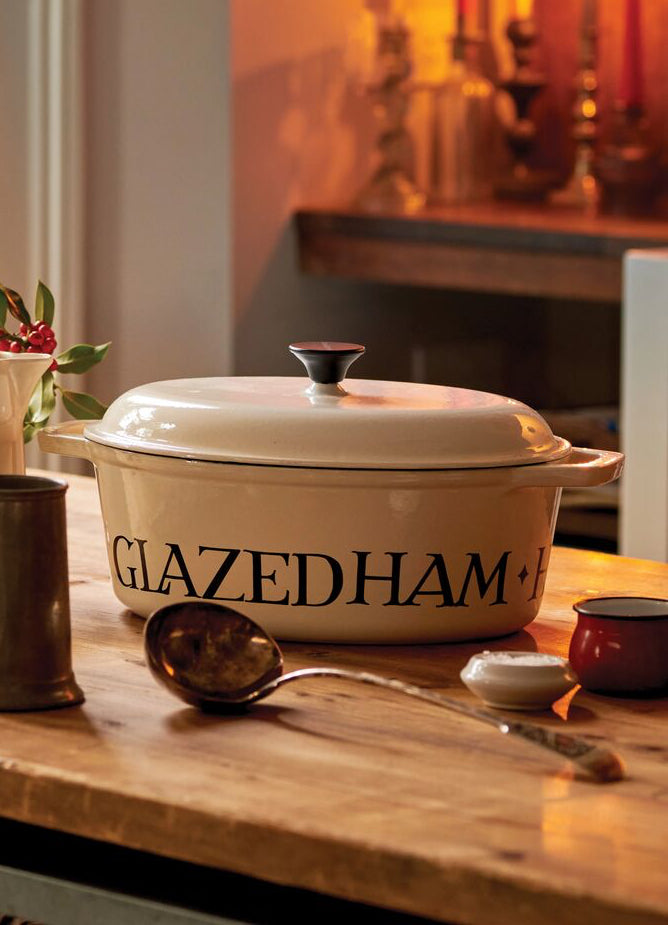 Black Toast Cast Iron Oval Casserole Pot