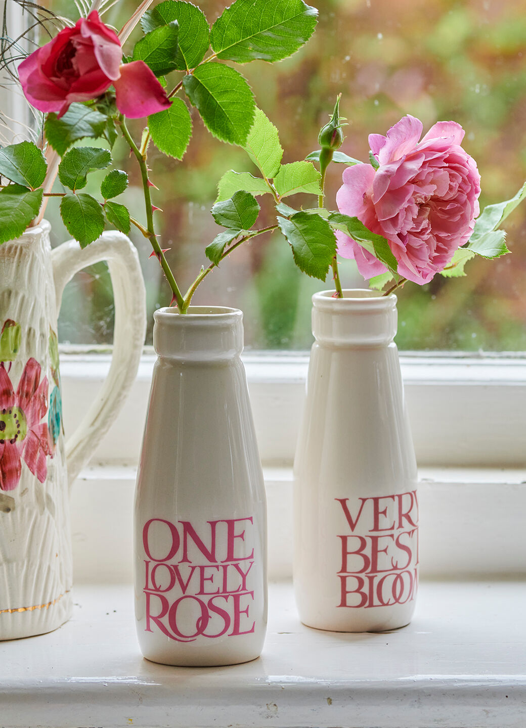 Pink Toast One Lovely Rose Small Milk Bottle