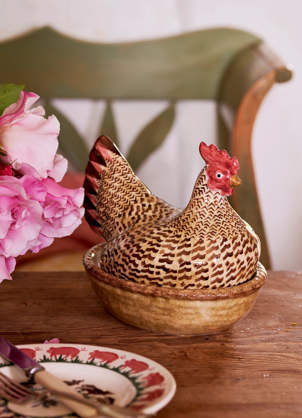 Golden Large Hen On Nest