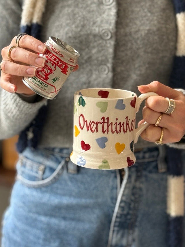 Personalised Polka Hearts 1 2 Pint Mug