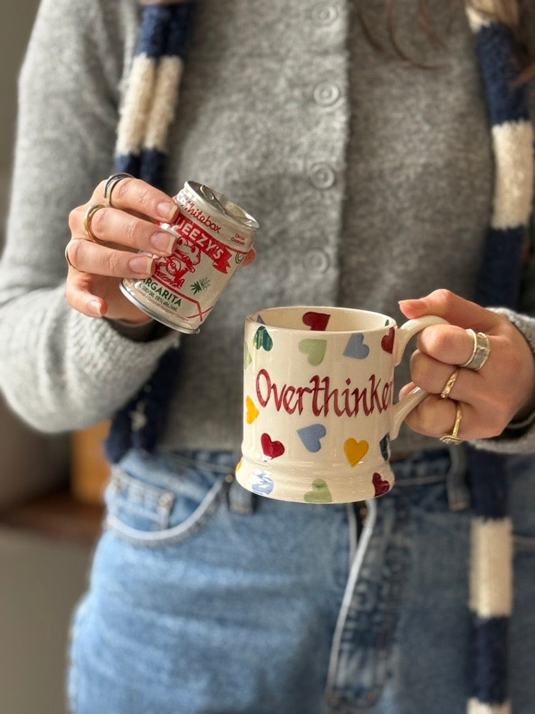 Personalised Polka Hearts 1/2 Pint Mug
