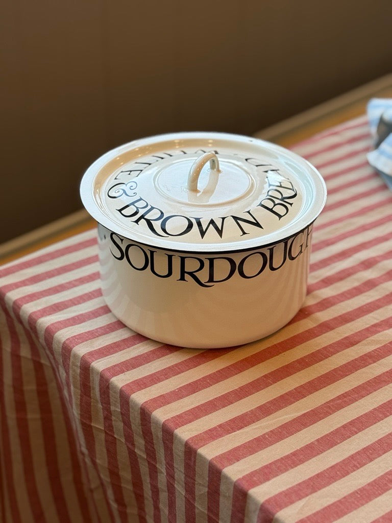 Black Toast Medium Enamel Bread Bin