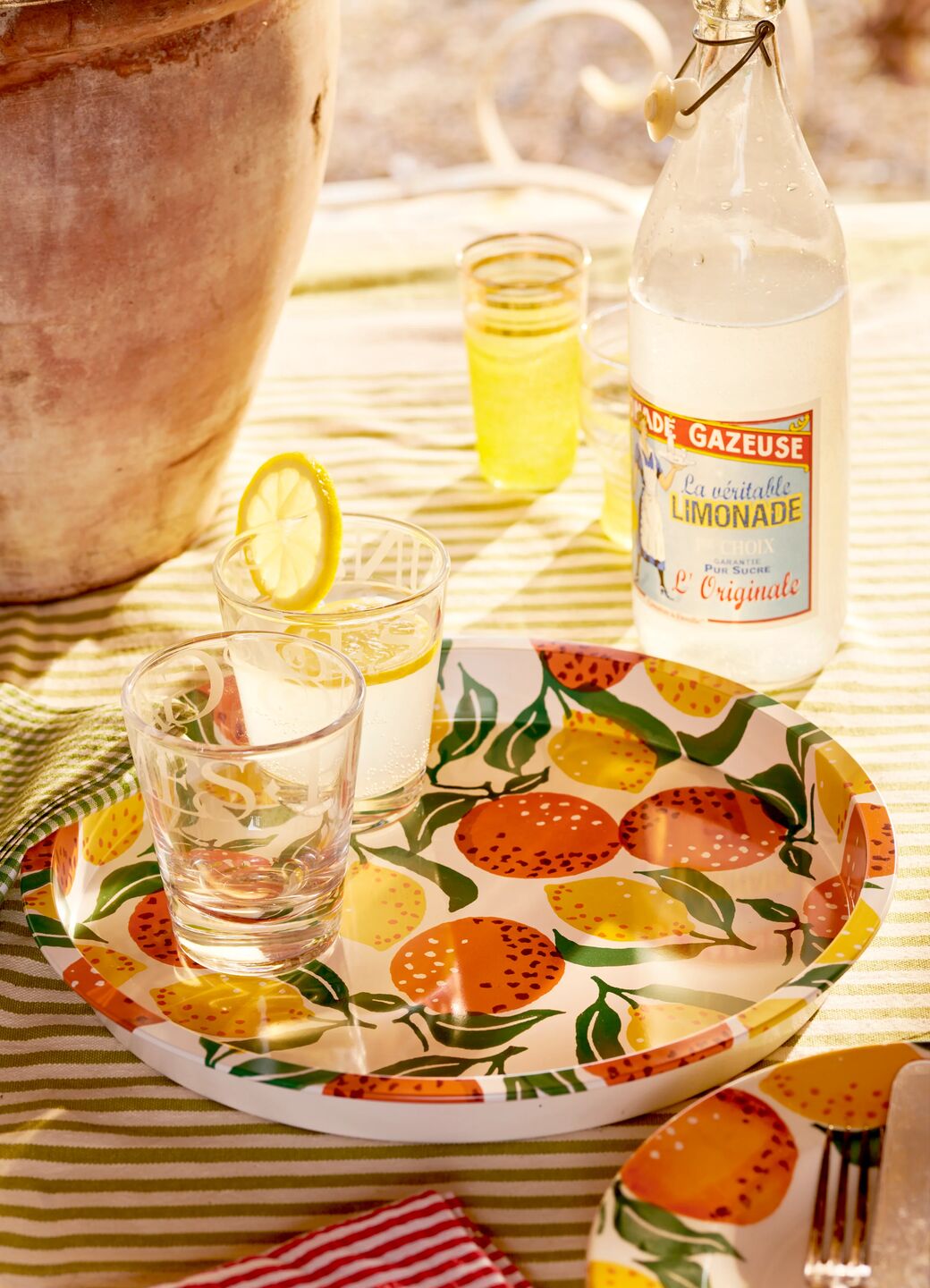 Oranges & Lemons Round Tin Tray