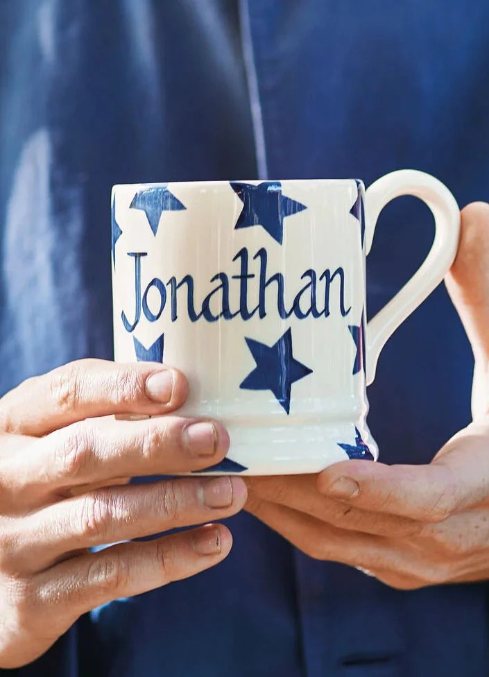 Personalised Blue Star 1/2 Pint Mug