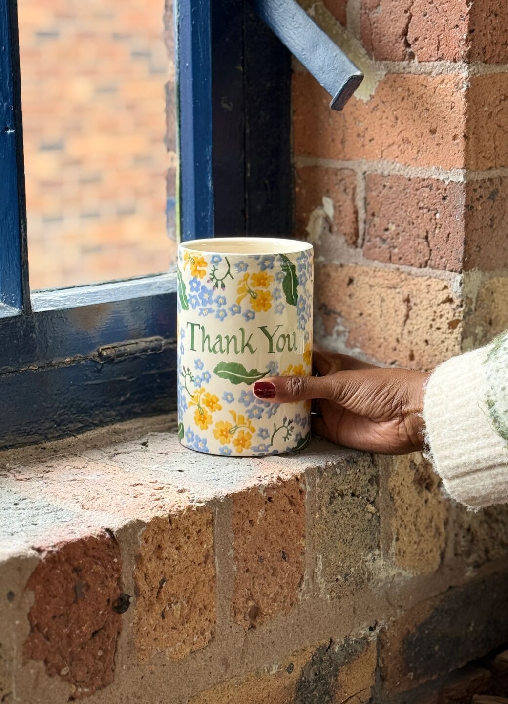 Personalised Forget Me Not & Primrose Medium Vase