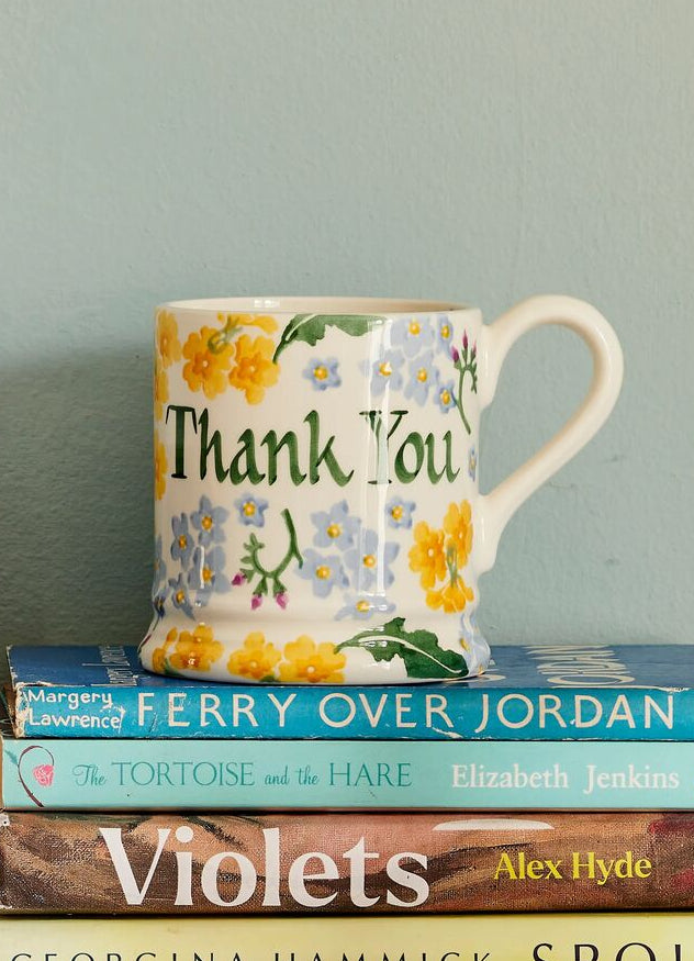 Personalised Forget Me Not & Primrose 1/2 Pint Mug