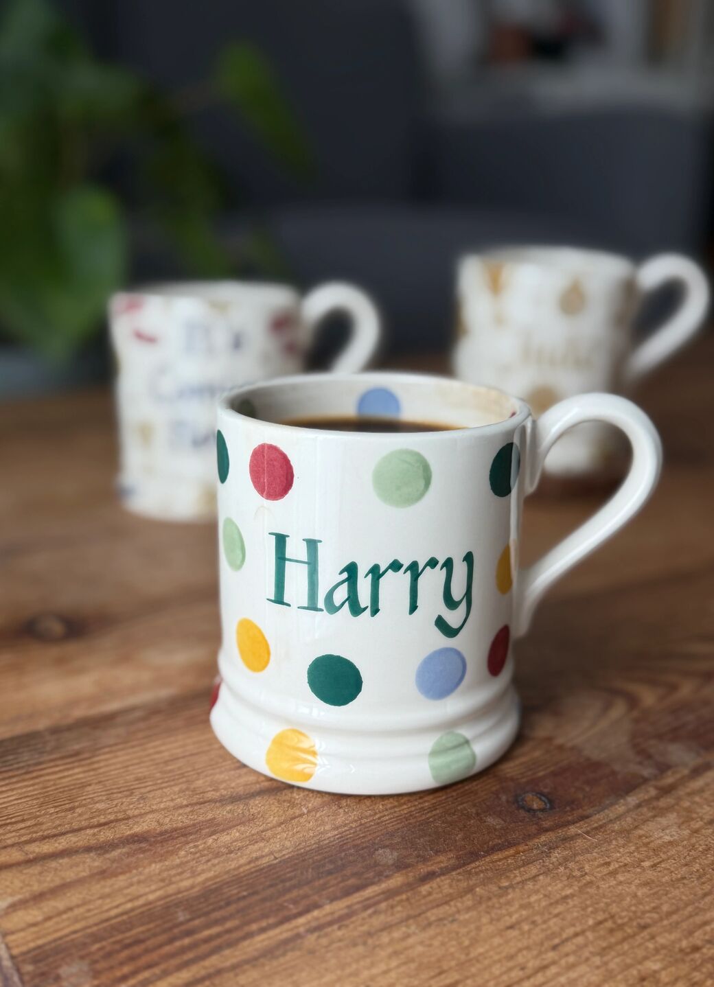 Personalised Polka Dot 1 2 Pint Mug