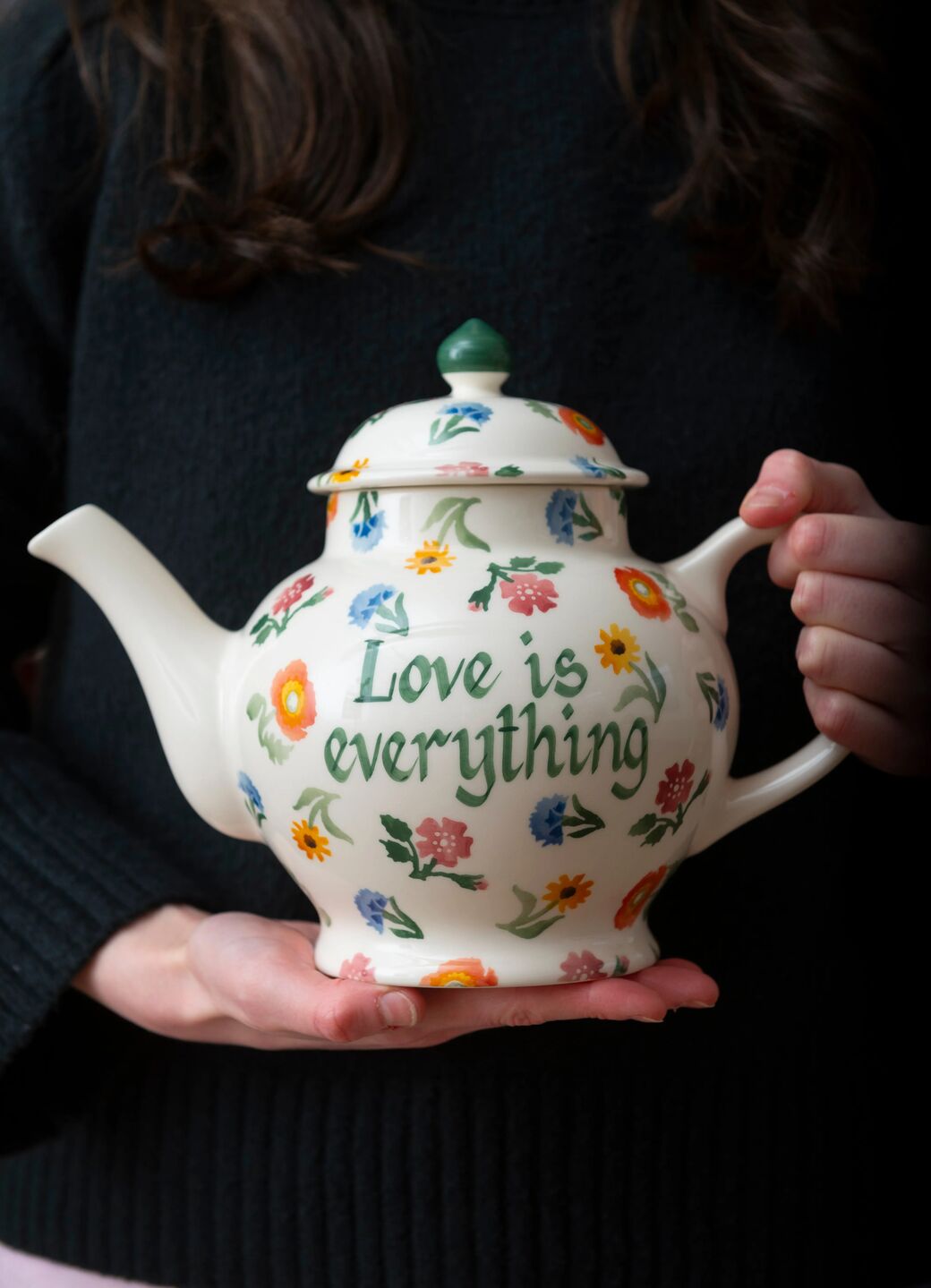 Personalised Poppies & Pinks 4 Mug Teapot