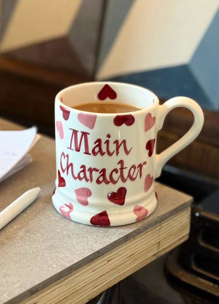 Personalised Pink Hearts 1/2 Pint Mug