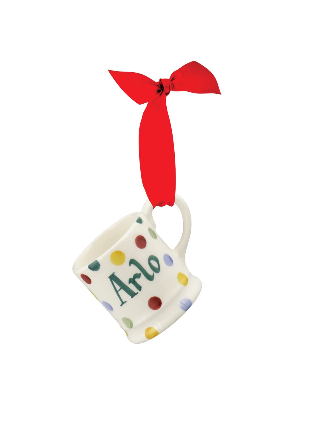 Personalised Polka Dot Tiny Mug Decoration