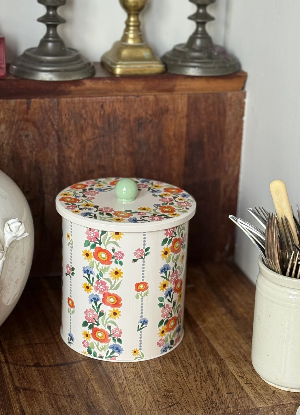 Poppies & Pinks Biscuit Barrel