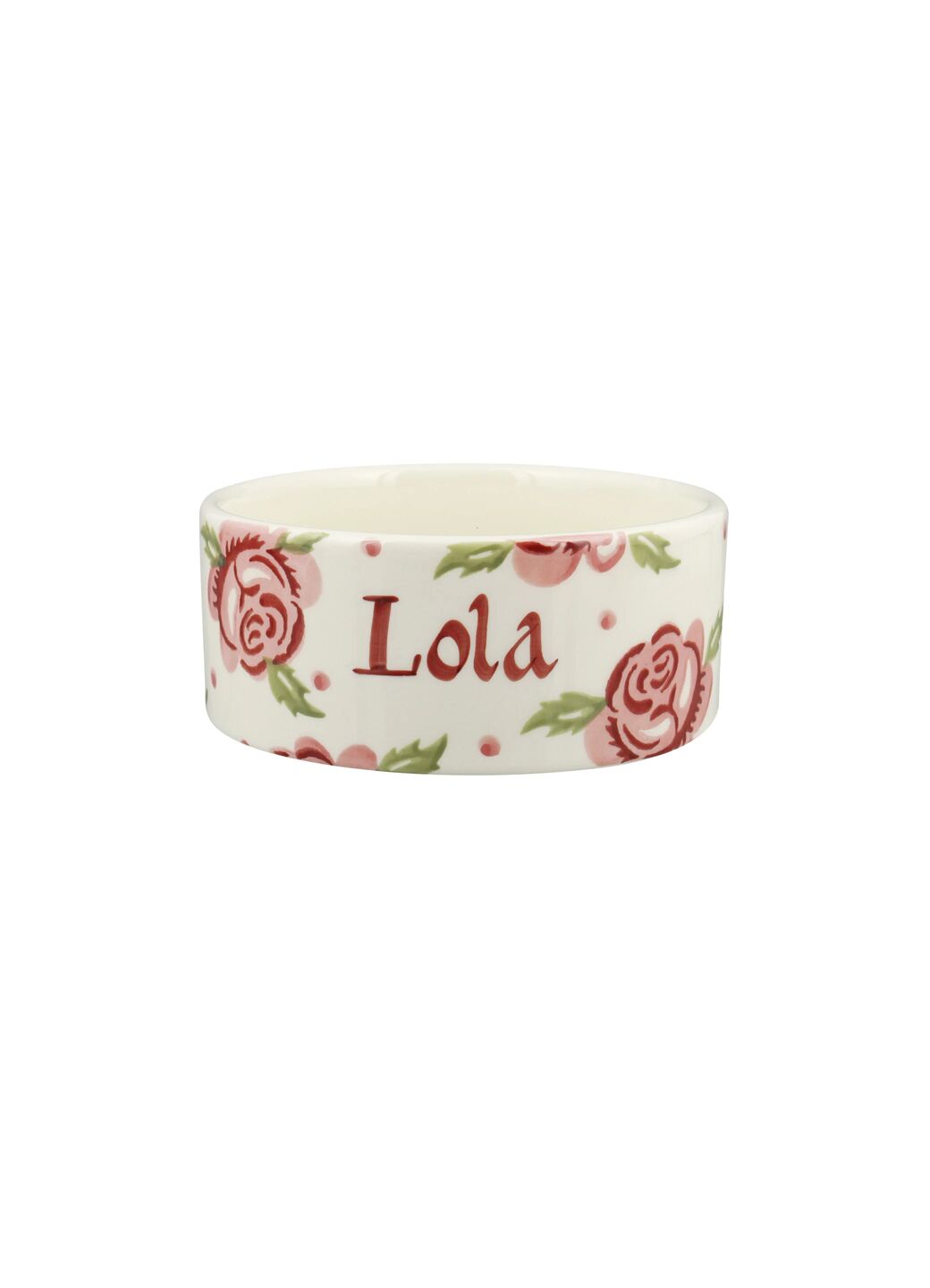 Personalised Rose & Bee Small Pet Bowl