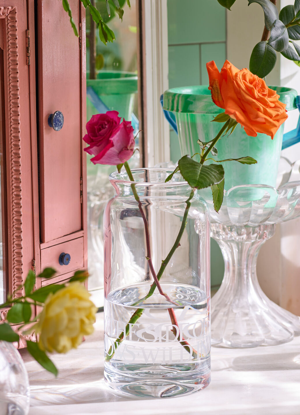 Black Toast Large Glass Jar Vase