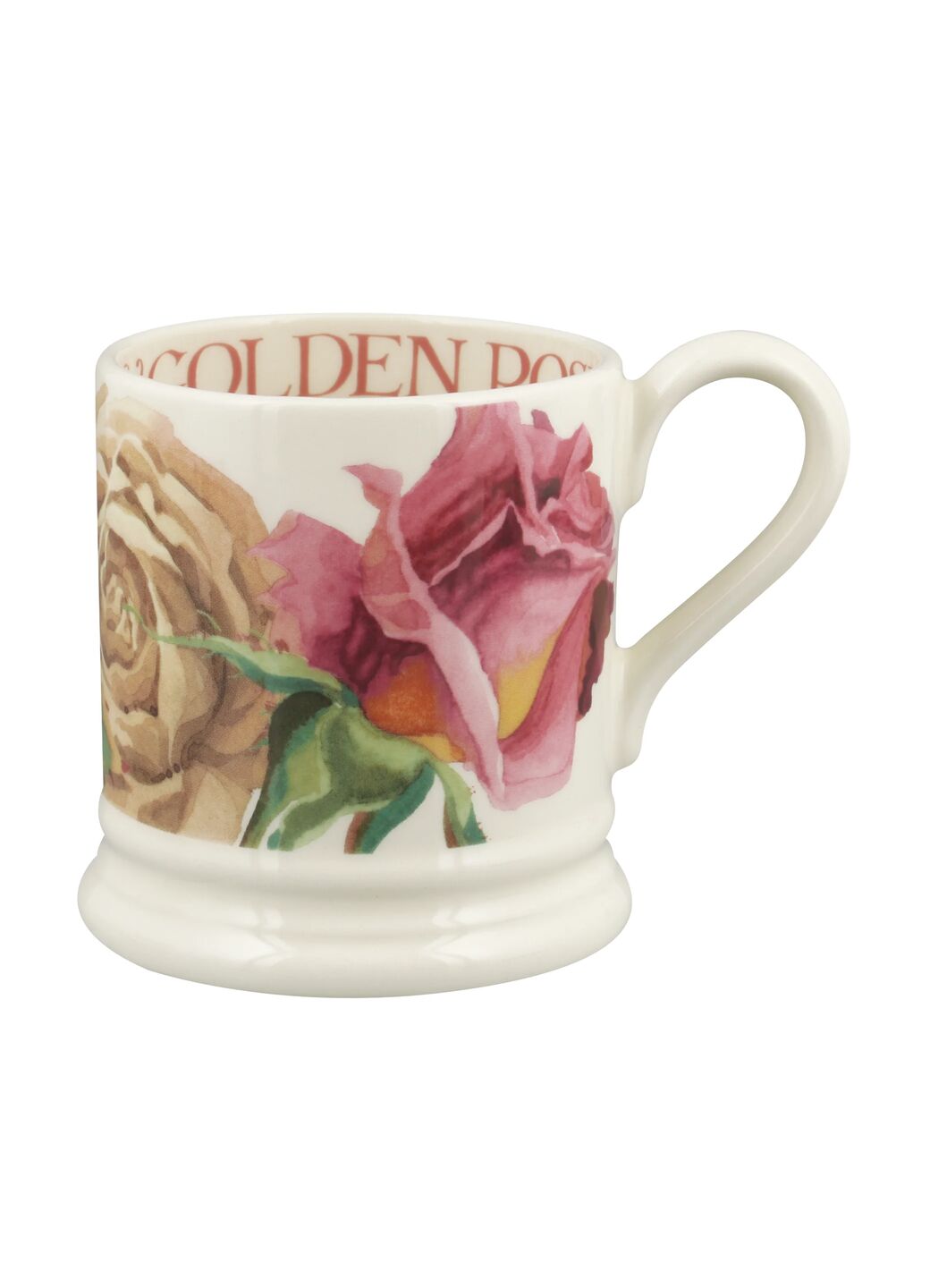 Peachy Pink Golden Rose 1/2 Pint Mug