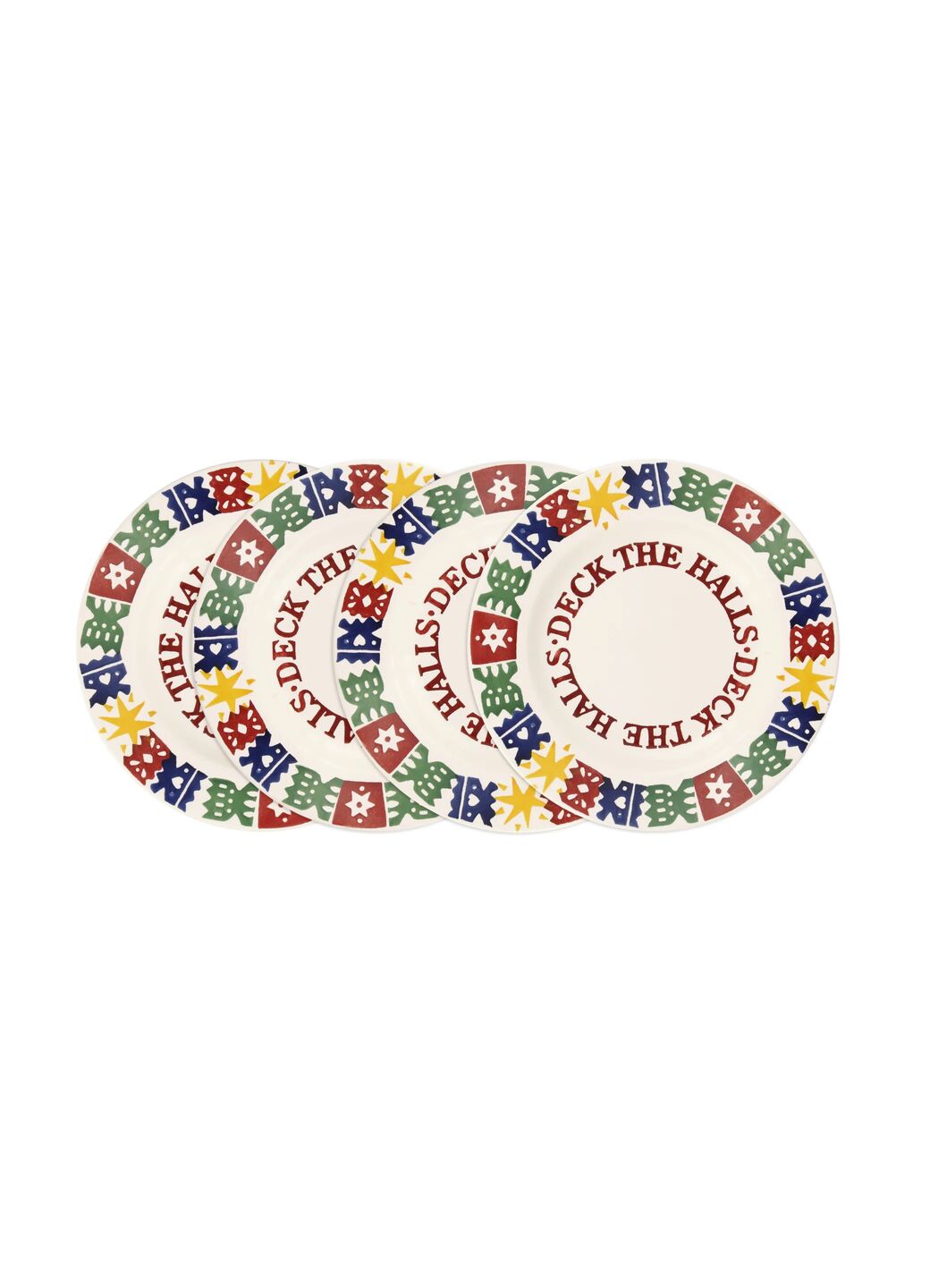 Christmas Crackers Medium Dinner Plate 8.5 Inch - Set of 4