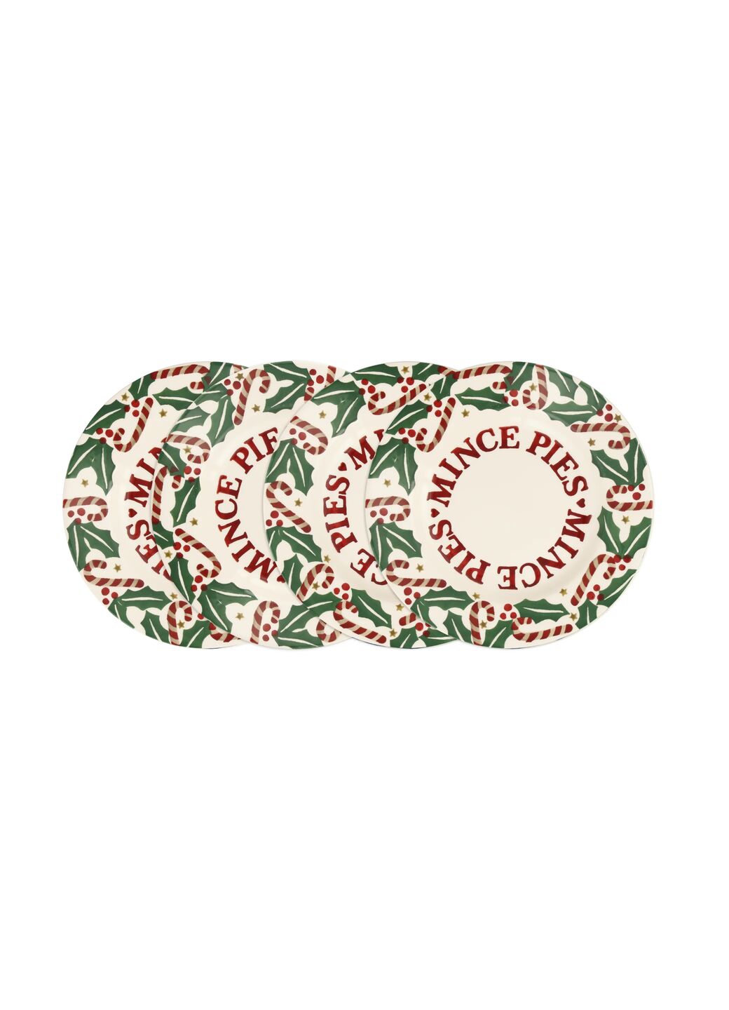 Candy Canes Medium Dinner Plate 8.5 Inch - Set of 4