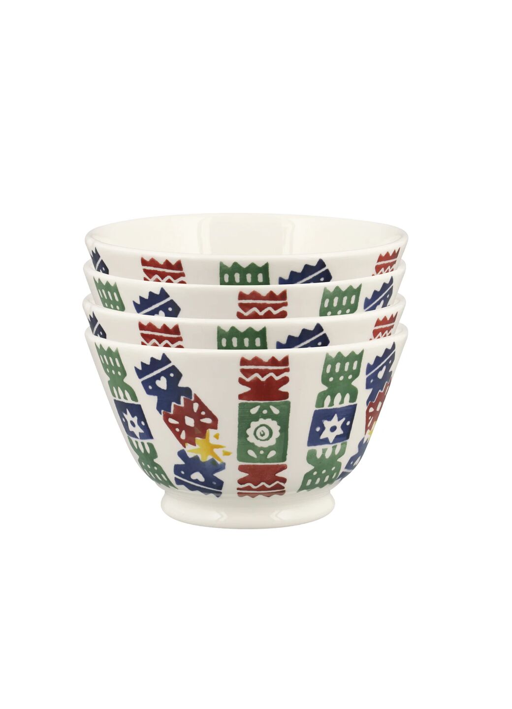 Christmas Crackers Small Old Bowl - Set of 4