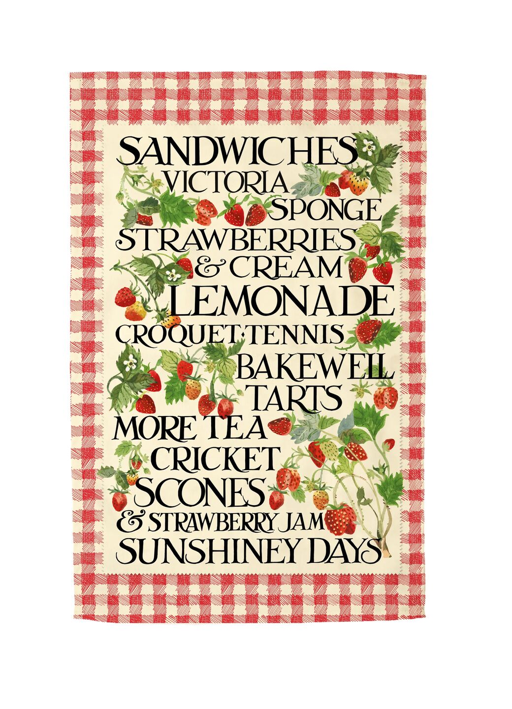 Strawberries & Gingham Tea Towel