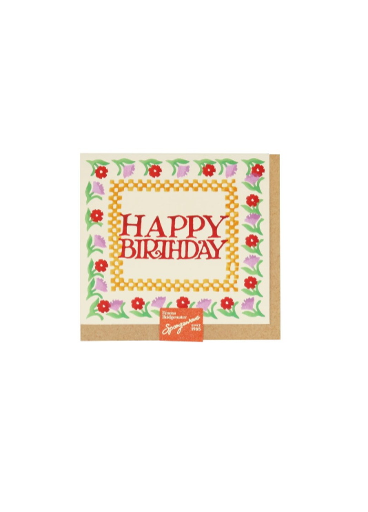 Wild Sponge Flowers Birthday Card