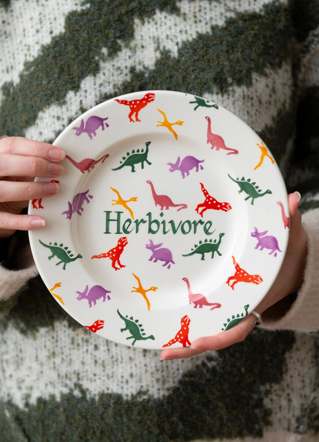 Personalised Dinosaur Medium Dinner Plate, 8.5 Inch