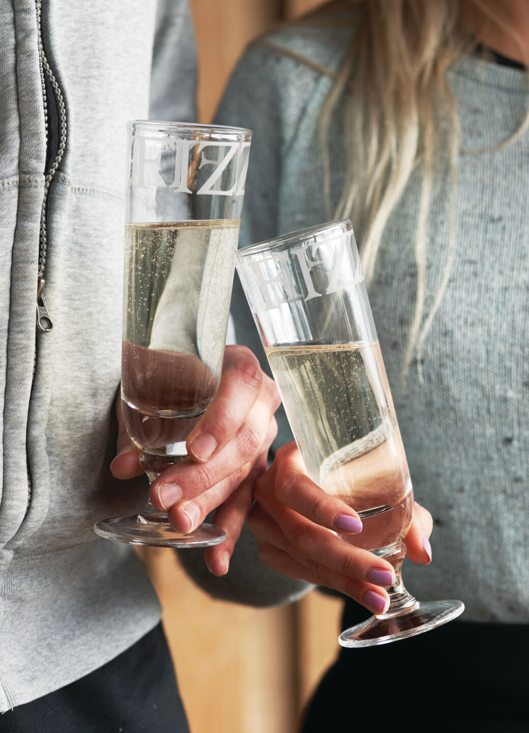 Black Toast Set Of 2 Glass Flutes