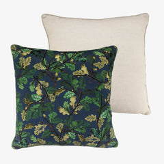 Dark Blue Oak Linen & Velvet Cushion 50x50cm