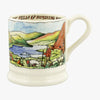 Emma Bridgewater 1/2 Pint Mug - Made from earthenware featuring breath-taking scenery and dreamy hand painted design of the Lake District with campers on a cream coloured mug.