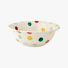Emma Bridgewater Polka Dot Creal Bowl - white english earthenware bowl with colourful polka dots for your favorite cereal and milk. Brings colour to breakfast time or desserts!