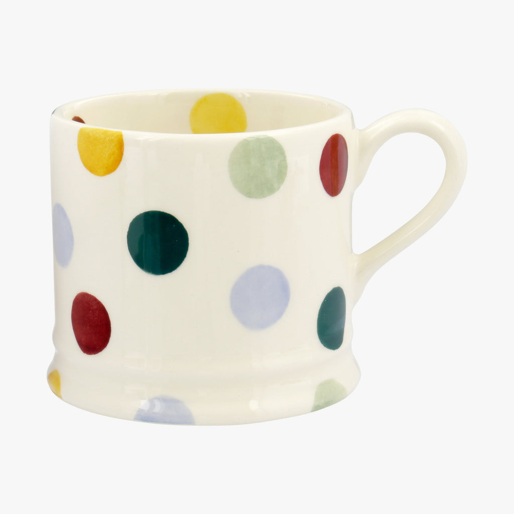 Emma Bridgewater Polka Dot Small Children's Mug - Handmade from high quality English Earthenware designed with colourful hand painted polka dots. Great for kids hot chocolate and milk ...and tea parties!