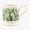 Emma Bridgewater ceramic 1/2 Pint Mug - Classic white flower mug made from English earthenware featuring pretty hand painted snowdrop flowers in white and green to add elegance to your morning coffee or tea. Find the words snow drop painted into the inside of the mug. Perfect gift for garden lovers, mum, sister, nan or friend.