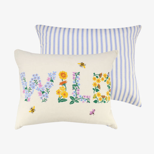 Wildflowers Embroidered 50x40cm Cushion