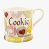 Emma Bridgewater ceramic Personalised 1/2 Pint Mug made from earthenware and featuring retro style hand-painted colourful biscuits.