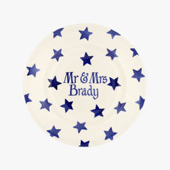 Personalised Blue Star 8 1/2" Plate