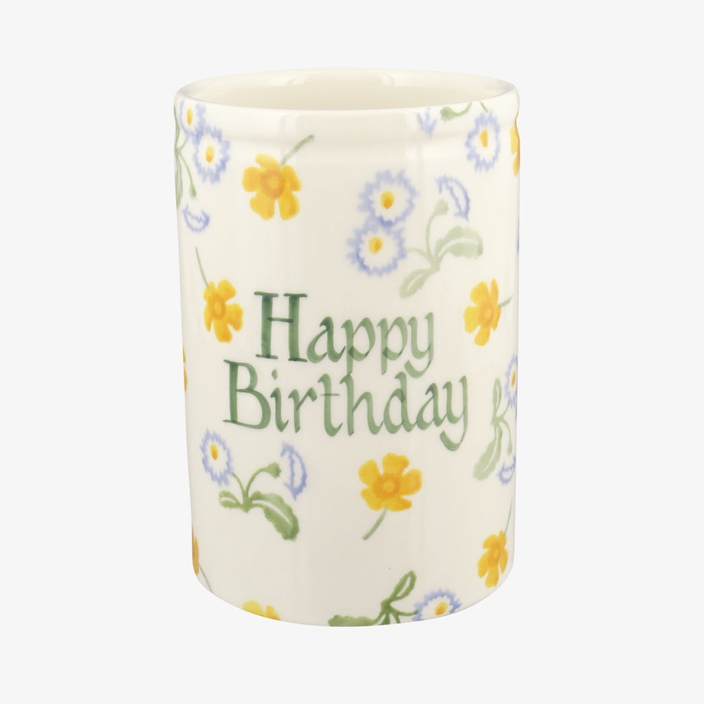 Personalised Buttercup & Daisies Medium Vase