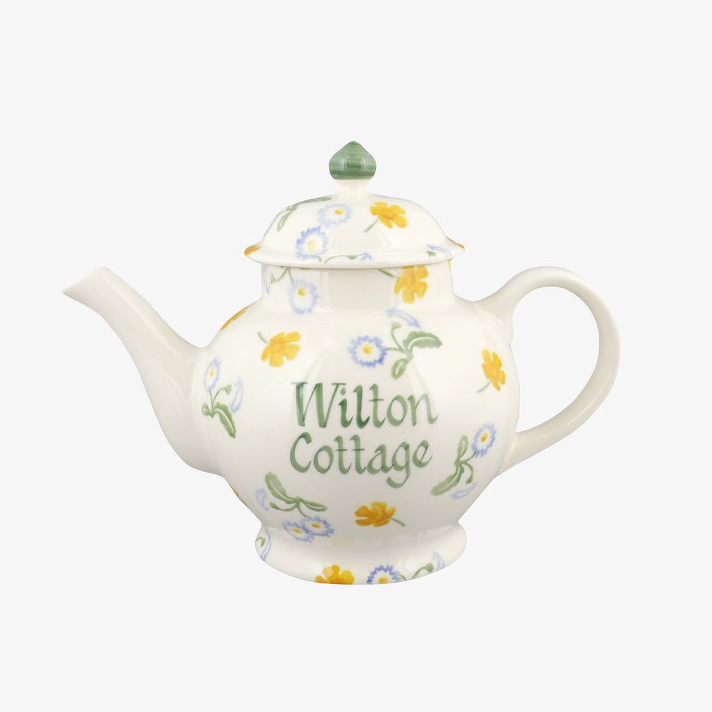 Personalised Buttercup & Daisies 4 Mug Teapot